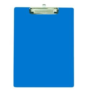 Examination pad exam board wooden blue front view