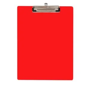 Examination pad exam board wooden red front view