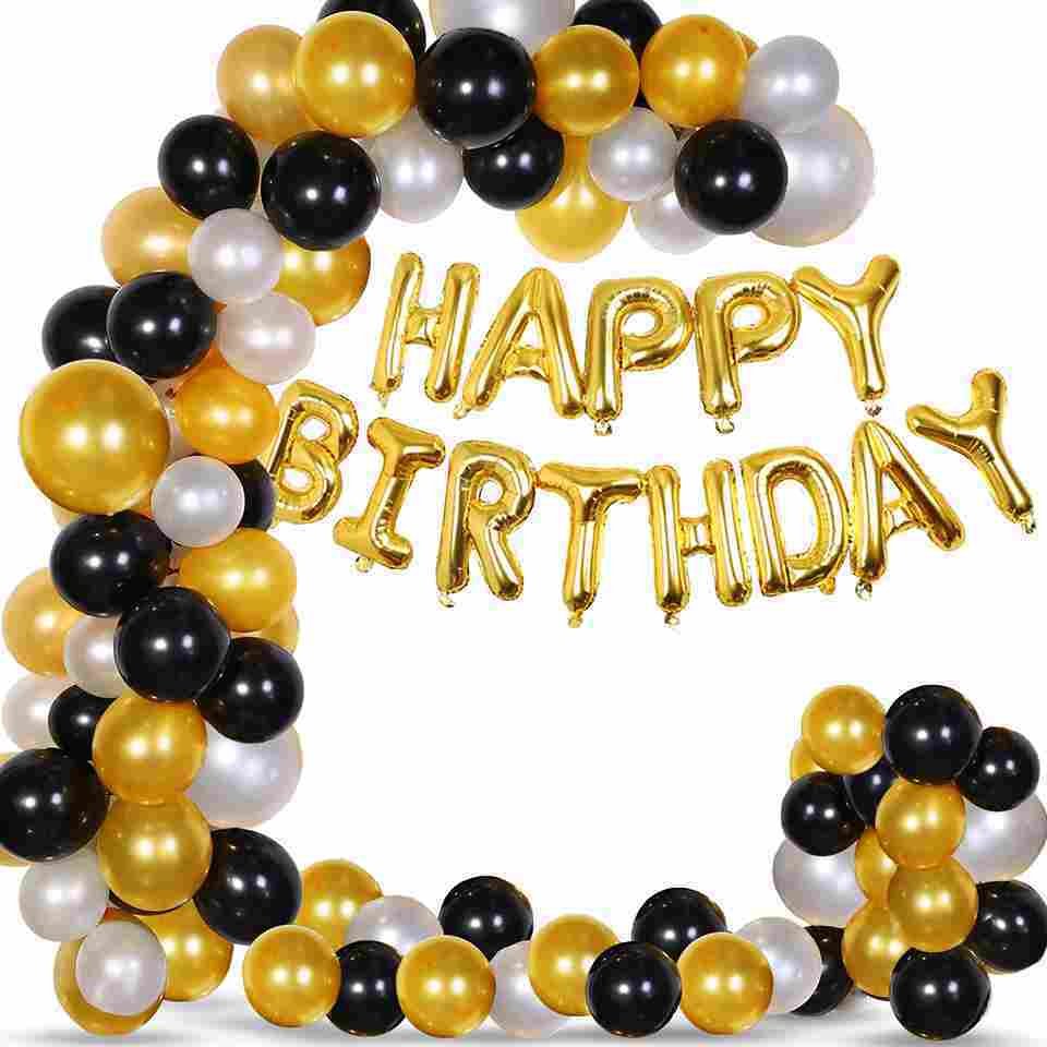 happy birthday balloons decoration for party gold