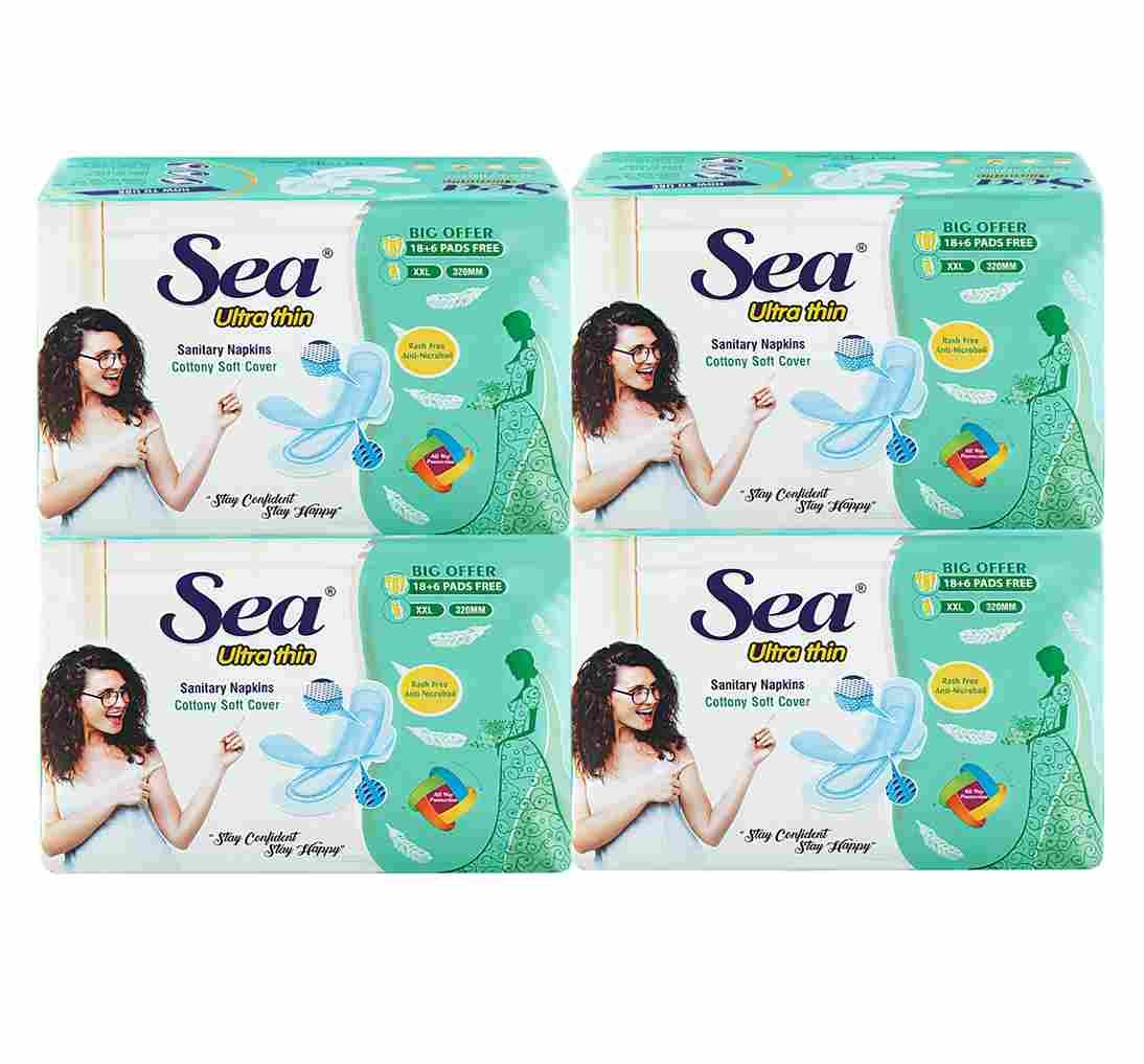 sanitary pad for woman cotton ultrathin XXL- pack of 4