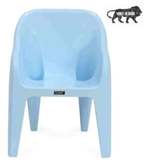 kids chair blue color study, play front view