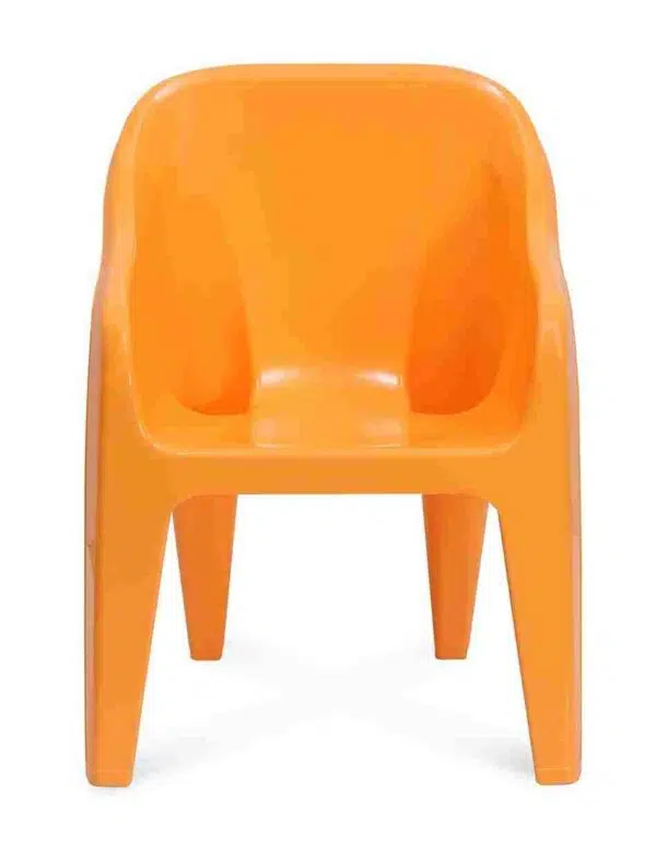 kids chair orange color study, play front view