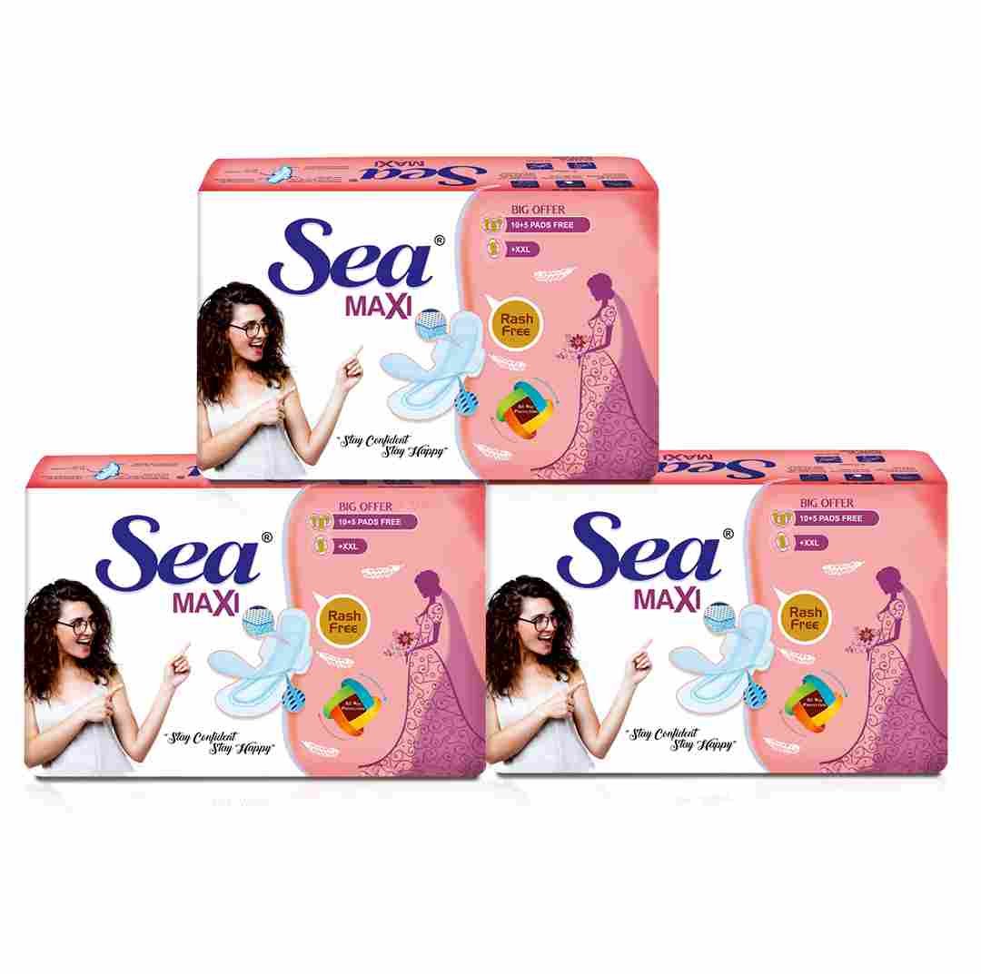 sanitary pad for woman cotton maxi XXL- pack of 3