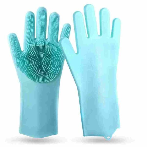 Silicone gloves resuabel cleaning green pair