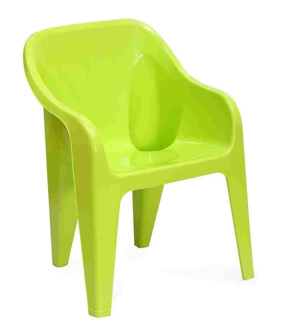 kids chair green color study, play side view