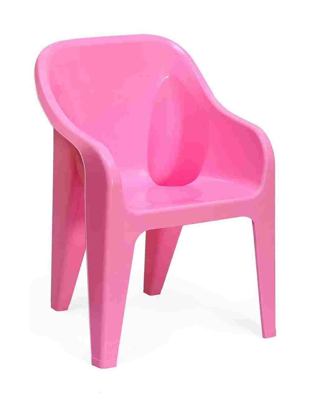kids chair pink color study, play side view