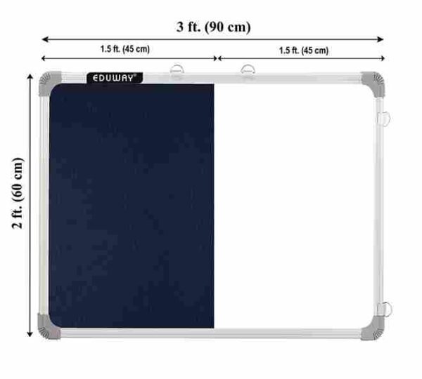 combination board white-blue combo 2x3 ft. dimensions