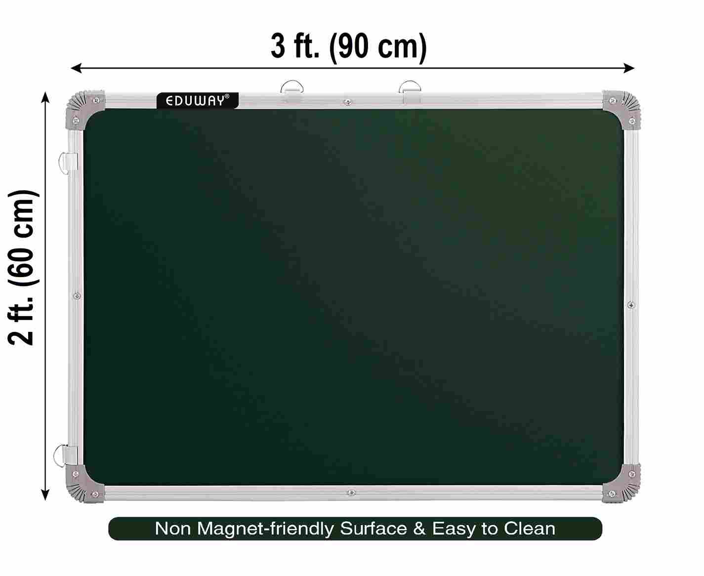 chalkboard 2x3 ft. with green surface non magnetic back side white surface