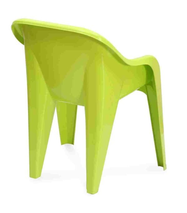 kids chair green color study, play back view