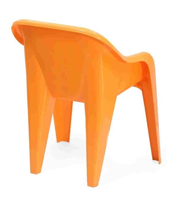 kids chair orange color study, play back view
