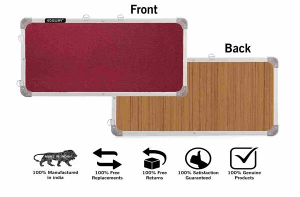 Notice board maroon 2x4 ft. pin-up / bulletin/ display board front and back view