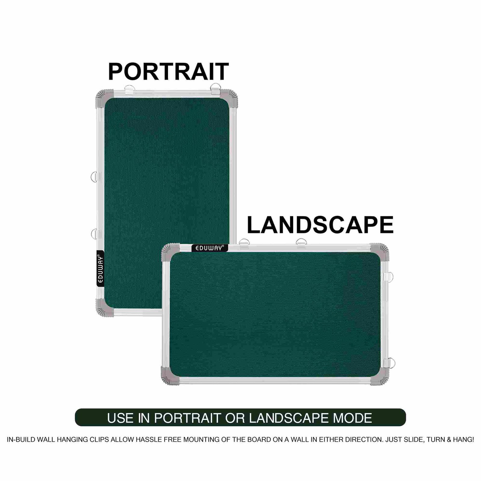 Notice board green 2x4 ft. pin-up / bulletin/ display board portrate and landscape