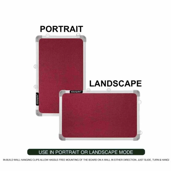 Notice board maroon 2x4 ft. pin-up / bulletin/ display board portrate and landscape