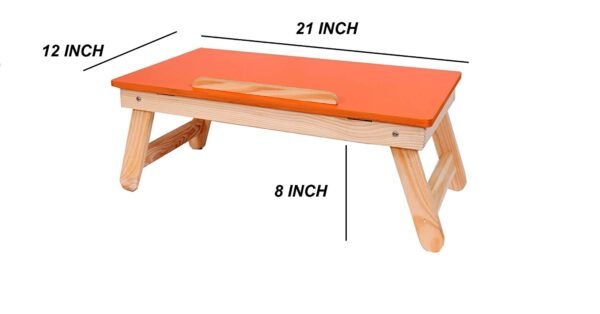 wooden foldable laptop & study table for kids orange dimensions