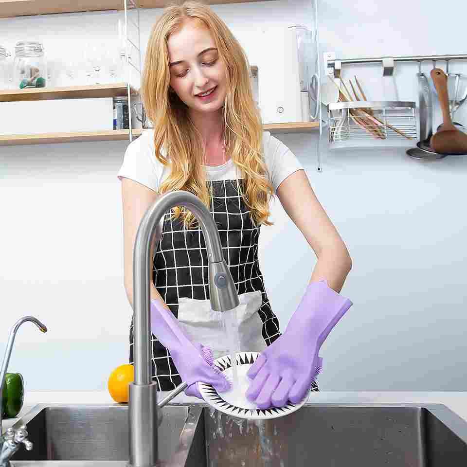 Silicone gloves resuabel cooking, washing, cleaning, car, bathroom work