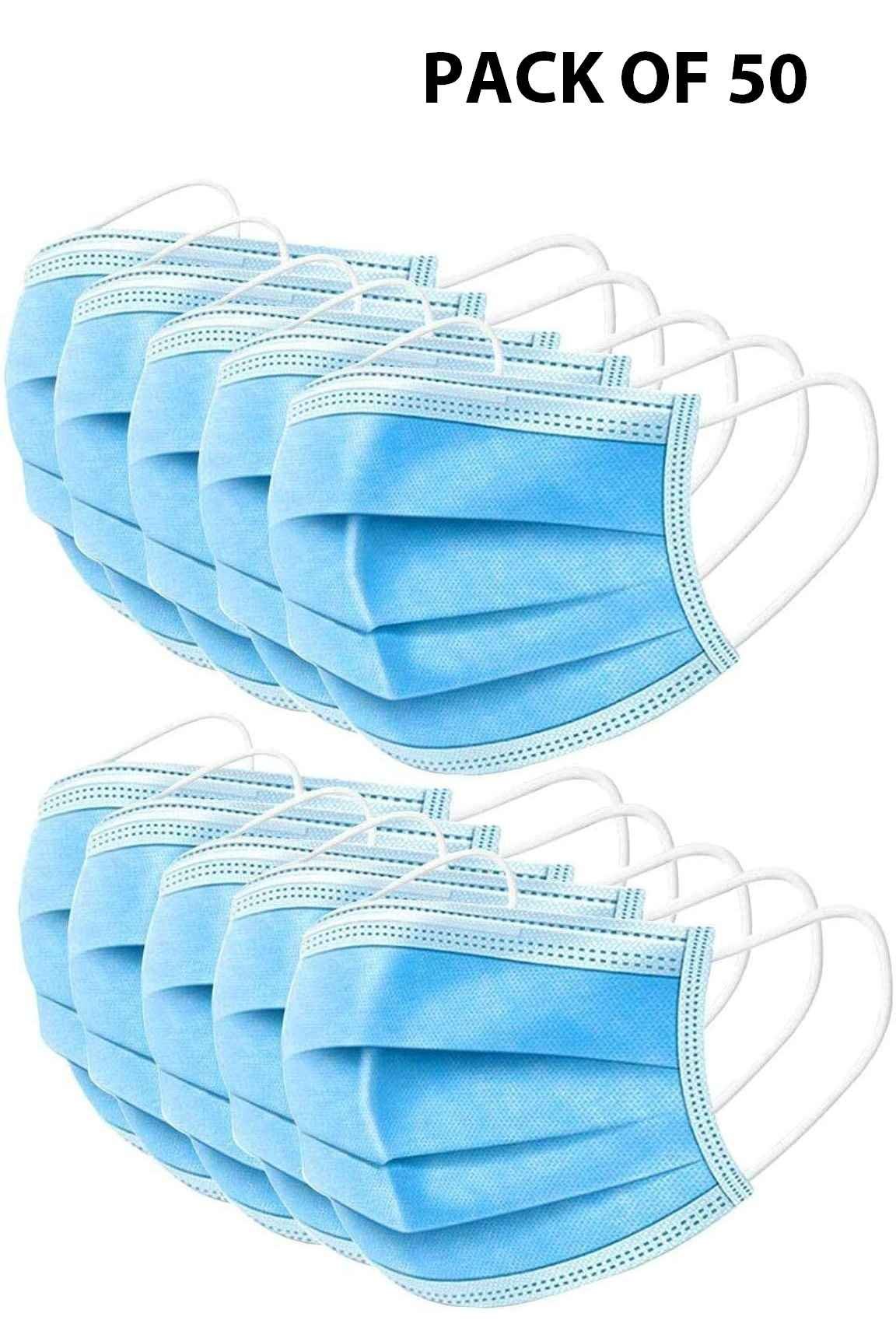 3 ply mask blue for men & woman pack of 50