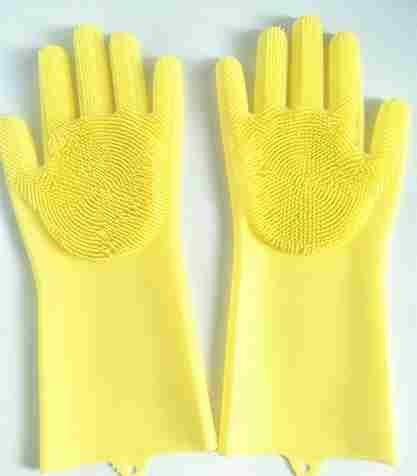 Silicone gloves resuabel cooking, washing, cleaning, car, bathroom yellow