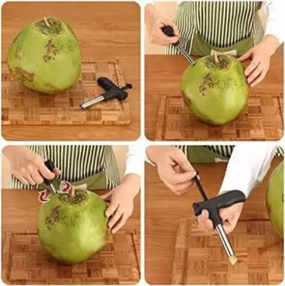 coconut opener and disk rack kitchen home