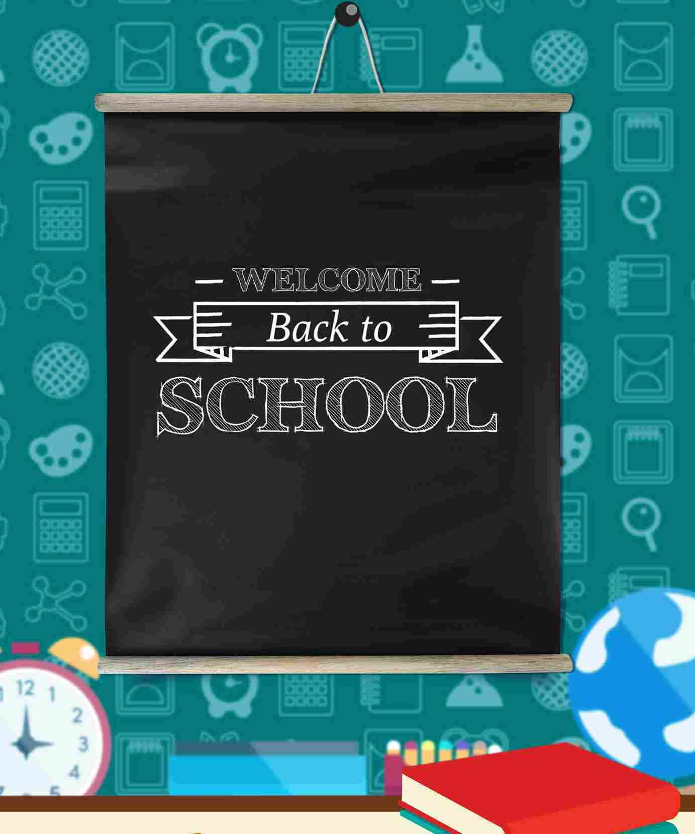 Roll up Black Board/Chalk Board for Teaching with Wall Hanging for Kids