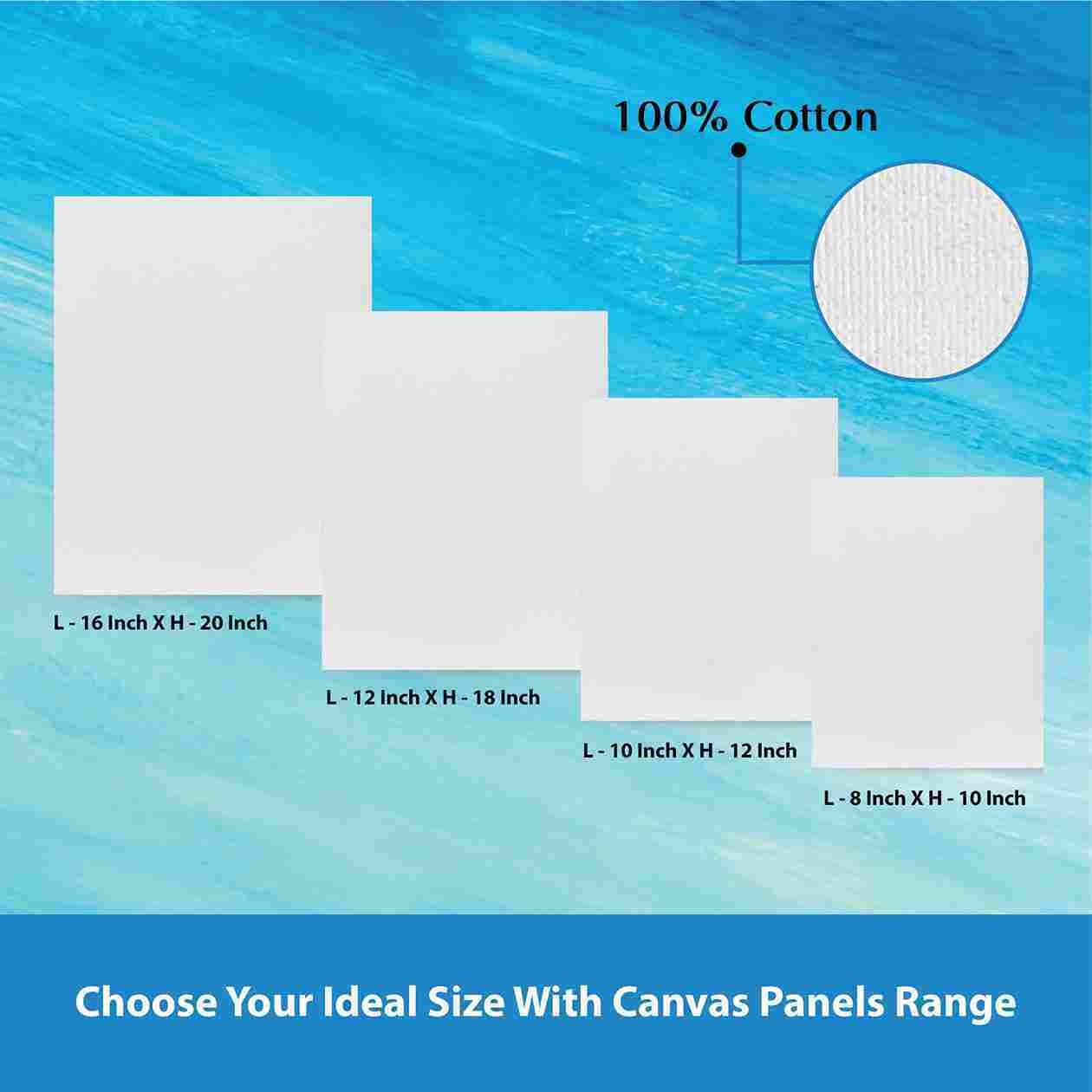 White canvas board for painting acrylic size view
