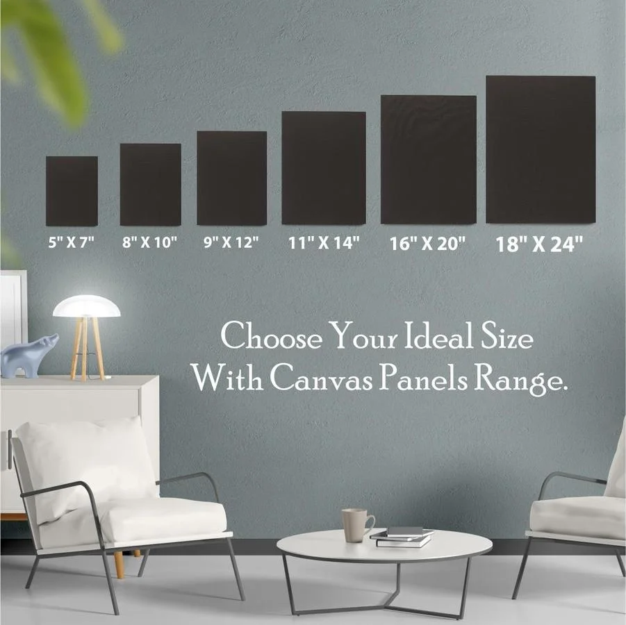 5x7 Canvas Bundle - Pack of 5 Blank Canvas Sheets and Magnetic Wood Hanger  Frame