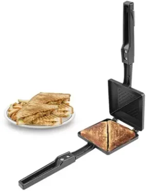 hand toaster with sandwich for gas stove