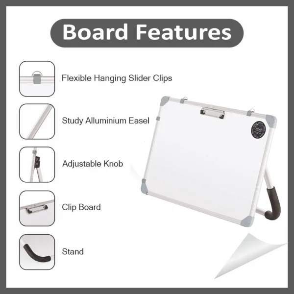 Standing white board non magnetic features