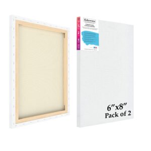 Pre-Stretched canvas for painting 6x8 inch pack of 2