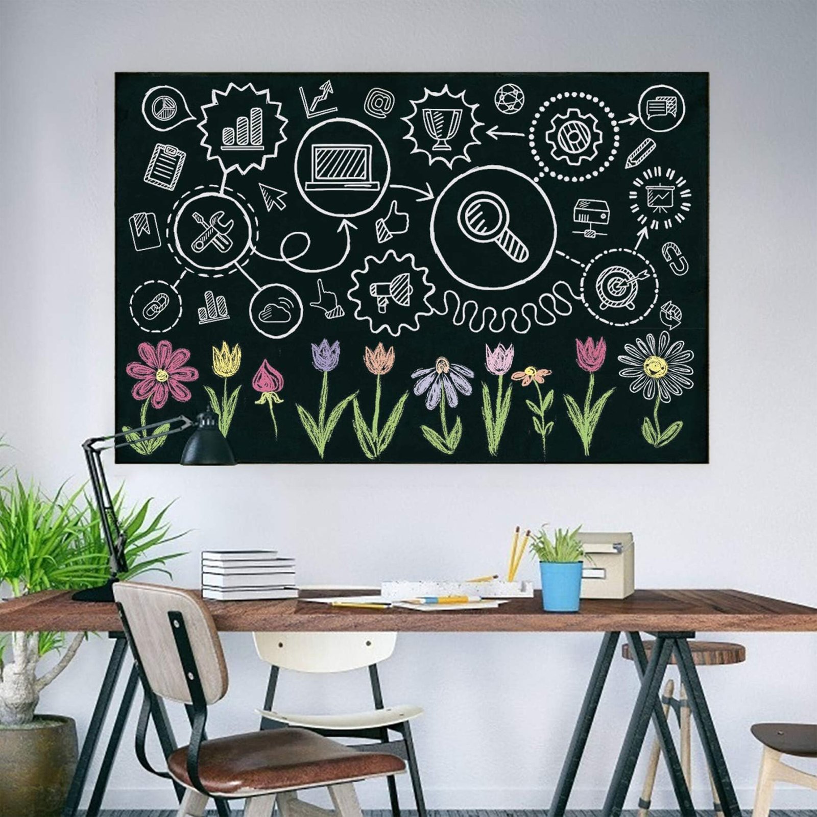 chalk vinyl board with chalk self adhesive sticker lifestyle