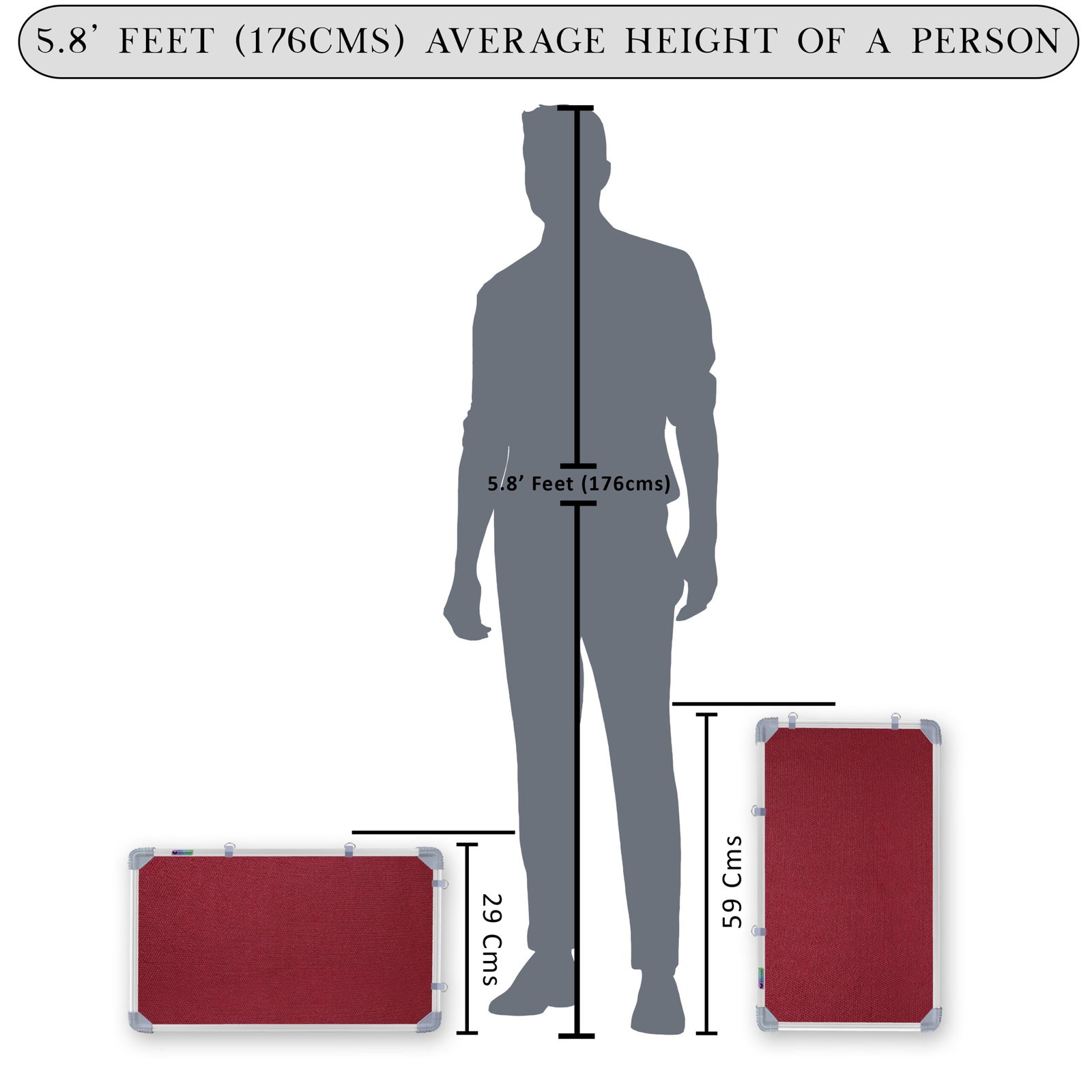 Eduway 1x2 Feet Notice Board with High Resilience Foam Fabric