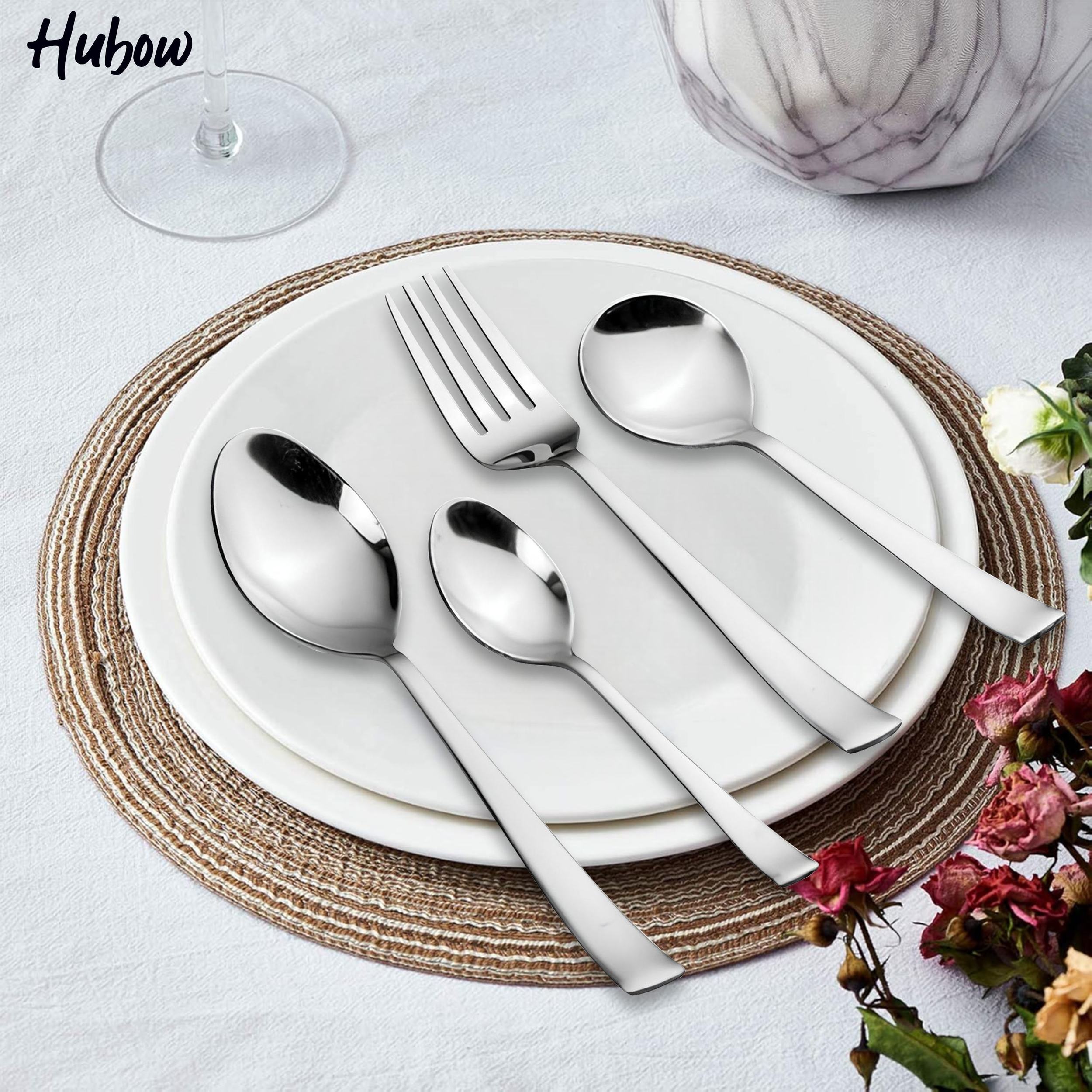 Hubow 25 Piece Karishma Cutlery Set with Stand