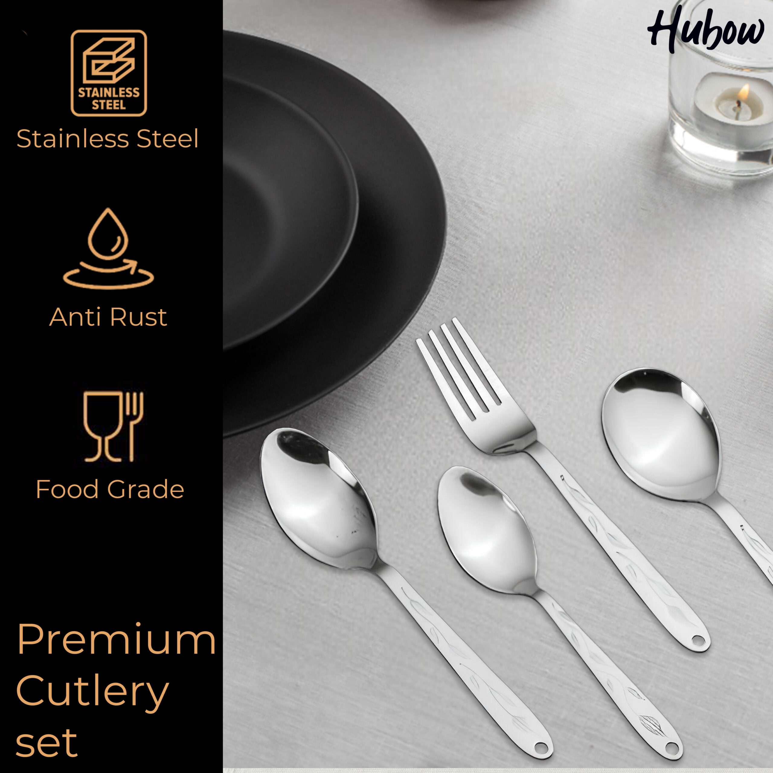 Hubow 25 Piece Butterfly Cutlery Set with stand