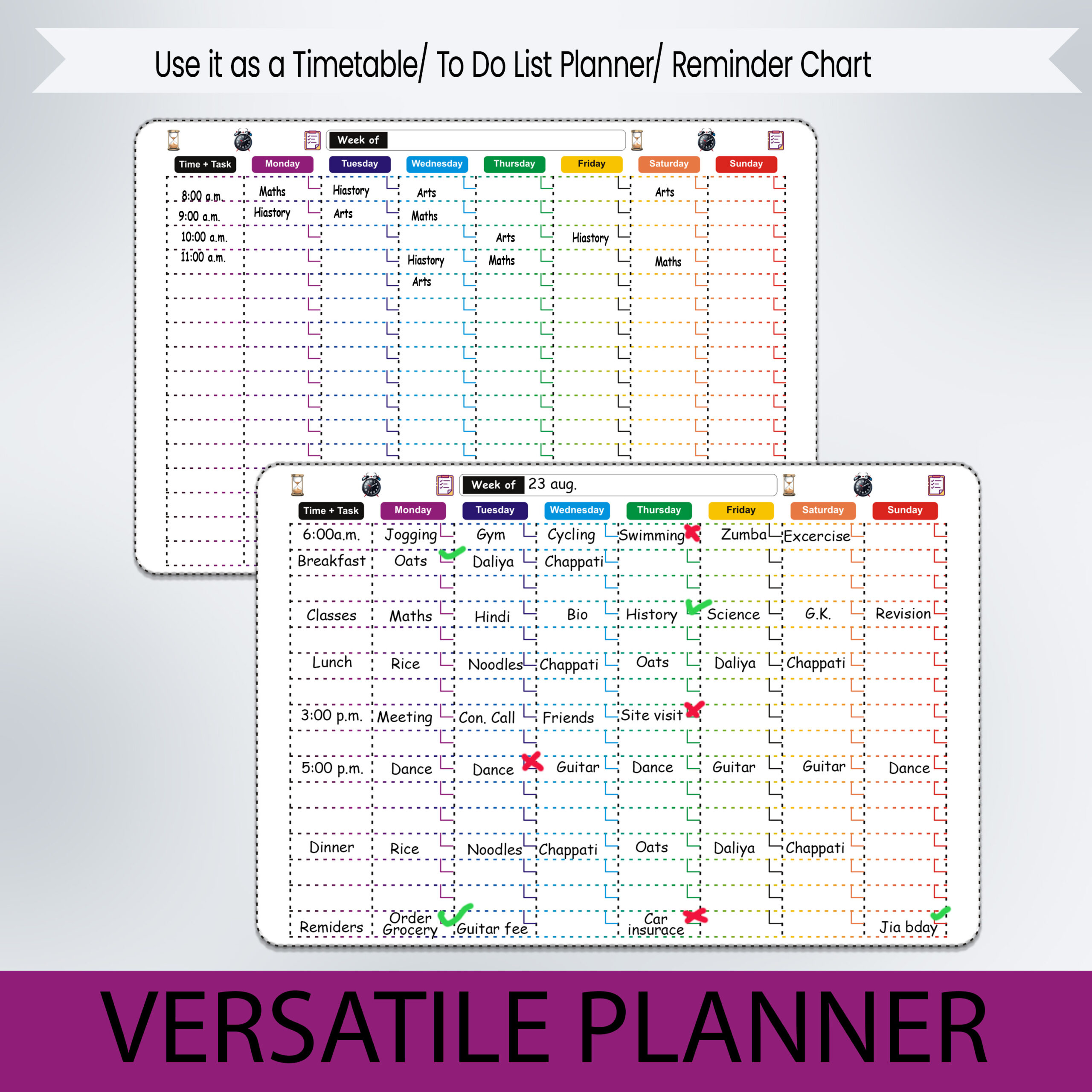 Eduway weekly Routine planner